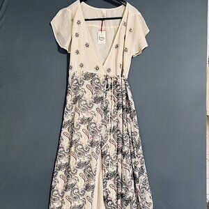 NWT Stunning Raga Apricot Beaded Kimono Duster / Wrap Maxi Dress Large